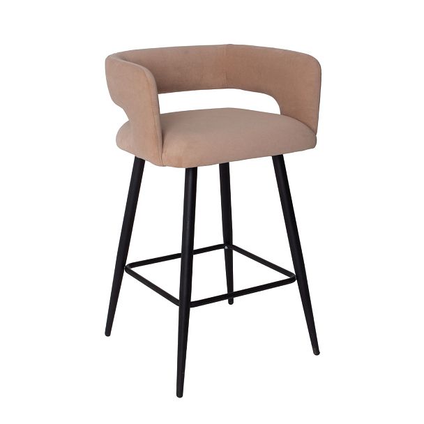 Стул Mars полубарный, велюр Teddy 08, ножки металл RAL 9005 - Вид 2