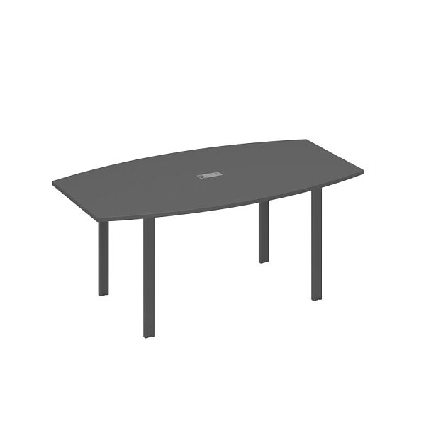 Стол фигурный 180 с металлокаркасом UNO A4 А4 Б1 112 БП антрацит премиум / металлокаркас антрацит - Вид 1