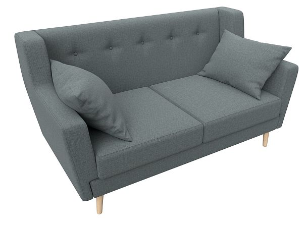 Диван кухонный прямой Брайтон 2 Рогожка серый - Вид 5