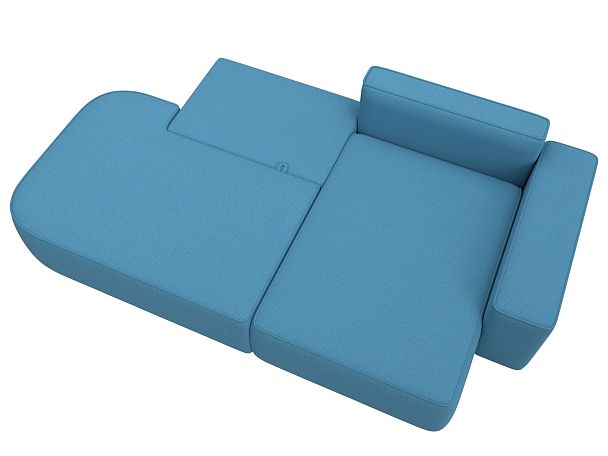 Диван угловой Лига-065 угол правый Рогожка голубой - Вид 8