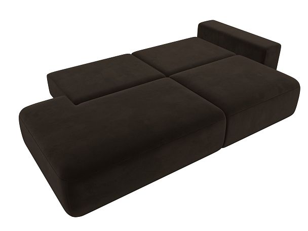 Диван прямой Лига-036 Модерн подлокотник справа Микровельвет коричневый - Вид 9