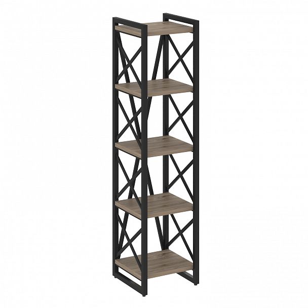 Стеллаж на опорах "Loft" VR.L-MST.O-5.4 тиквуд темный/черный - Вид 1
