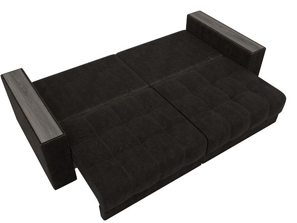 Диван прямой с декором Лига-049 НПБ Велюр коричневый - Вид 10