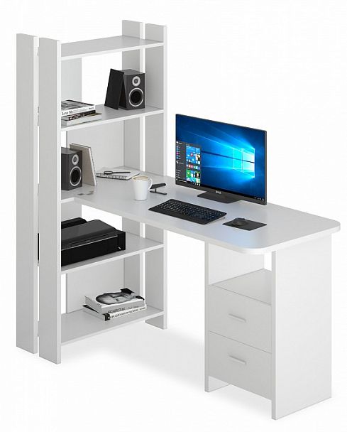 Стол компьютерный Домино Lite СТЛ-ОВ+С120Р Белый - Вид 1