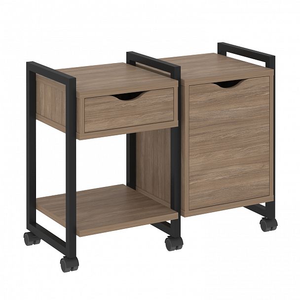 Тумба на колесах наборная "Loft" VR.L-TN-3.K дуб аризона/черный - Вид 1