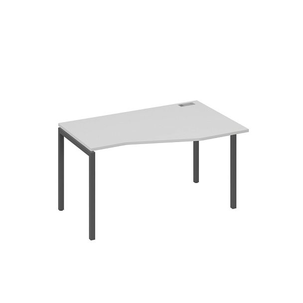 Стол эргономичный правый "Техно" на металлокаркасе DUE A4 А4 Б2 064 БП серый / металлокаркас антрацит - Вид 1