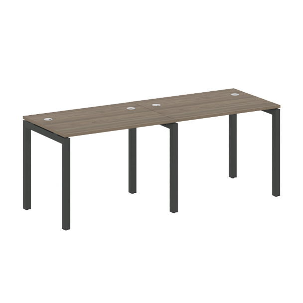 Metal System Quattro Р. ст. на 2 раб. места на П-образном м/к 50БП.СМ-2.1 Вяз/Антрацит металл 2000*720*750 - Вид 1