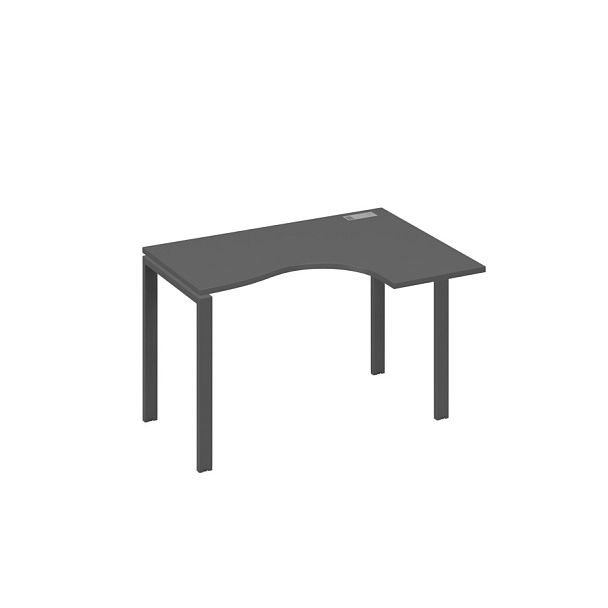 Стол эргономичный правый "Классика" на металлокаркасе UNO A4 А4 Б1 032 БП антрацит премиум / металлокаркас антрацит - Вид 1