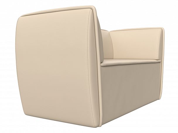 Прямой диван Бергамо 2-х местный (полностью экокожа бежевая) - Вид 3