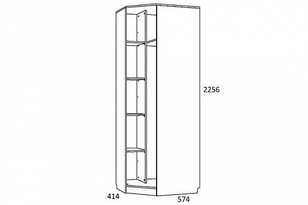 Шкаф платяной Акварель НМ 013.04-02 М - Вид 3
