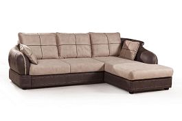 Napoli (Неаполь) диван-кровать с шезлонгом, замша - Фото предпросмотра