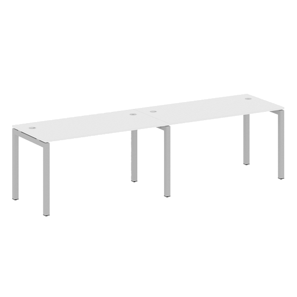 Metal System Quattro Р. ст. на 2 раб. места на П-образном м/к 50БП.СМ-2.3 Белый/Серый металл 2800*720*750 - Вид 1