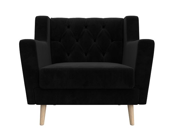 Кресло Брайтон Люкс (полностью велюр черный) - Вид 2