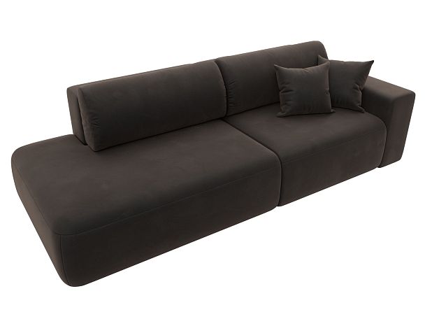 Диван прямой Лига-036 Модерн подлокотник справа Велюр коричневый - Вид 6