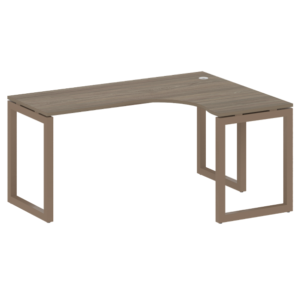 Metal System Quattro Стол криволинейный правый на О-образном м/к 50БО.СА-4 (R) Вяз/Мокко металл 1600*1200*750 - Вид 1