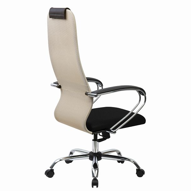 Кресло офисное BRABIX PREMIUM "Ultimate EX-800" хром, плотная двойная сетка Х2, черное/бежевое, 532913 - Вид 7