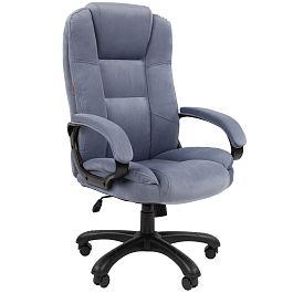 Кресло CHAIRMAN HOME 600, ткань велюр, голубой - Фото предпросмотра