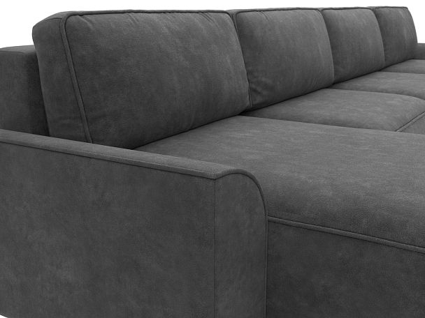 Диван п-образный Лига-048 НПБ лонг Велюр серый - Вид 4