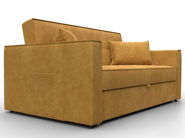 Диван прямой Лига-104 (140) Велюр желтый - Вид 3