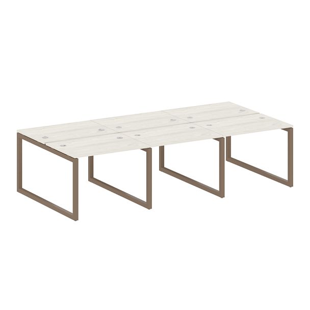 Metal System Quattro Р. ст. на 6 раб. места на О-образном м/к 50БО.СМ-6.1 Дуб наварра/Мокко металл 3000*1475*750 - Вид 1