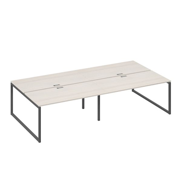 Станция со столами 4х160 на каркасе QUATTRO A4 А4 Б4 178-2 БП дуб / металлокаркас антрацит - Вид 1