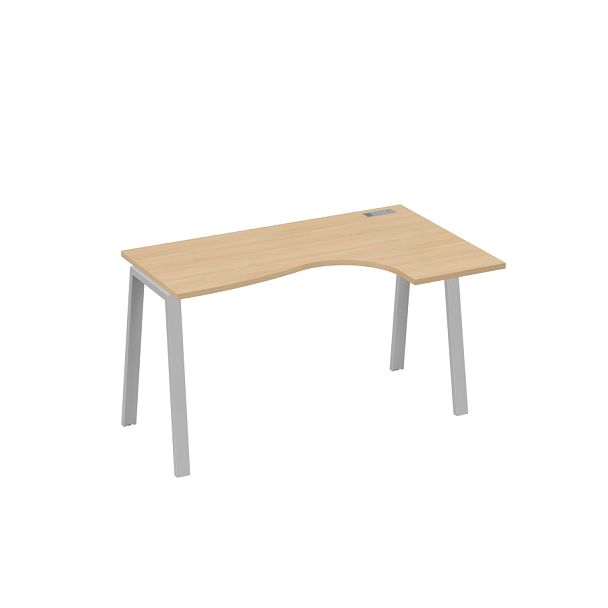 Стол эргономичный правый "Классика" на металлокаркасе TRE A4 А4 Б3 034 БП натуральный дуб / металлокаркас серый - Вид 1