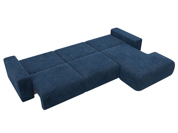 Диван угловой Лига-036 НПБ Классик Лонг правый угол Велюр синий - Вид 10