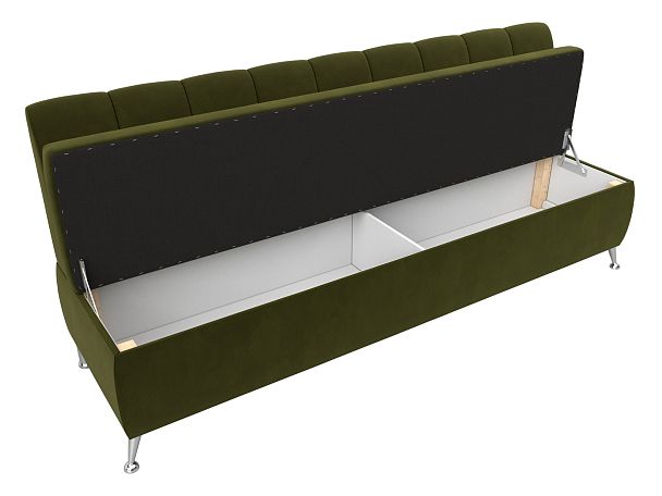 Кухонный прямой диван Кантри (полностью микровельвет зеленый) - Вид 6