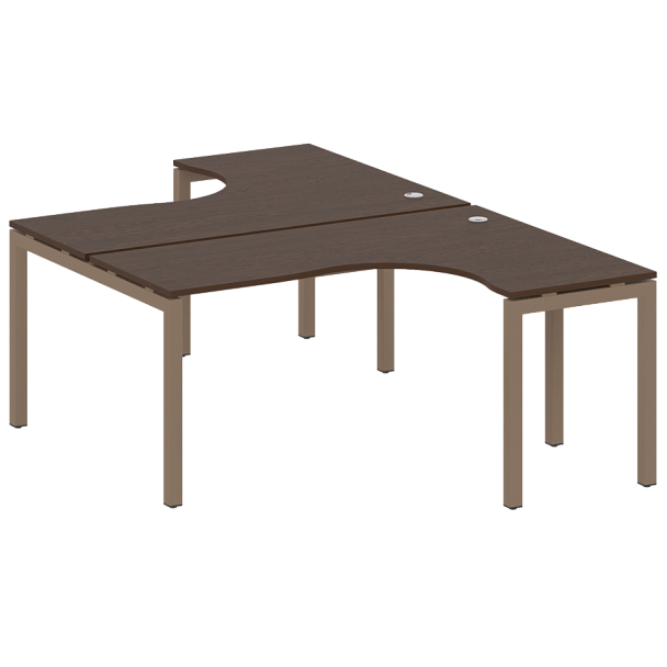 Metal System Quattro Р. ст. криволинейная на П-образном м/к 50БП.РАС-СА-2.4 Венге/Мокко металл 1600*2435*750 - Вид 1