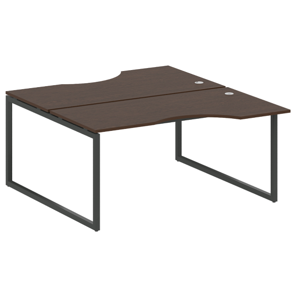 Metal System Quattro Р. ст. криволинейная на О-образном м/к 40БО.РАС-СА-2.1 Венге/Антрацит металл 1600*1835*750 - Вид 1