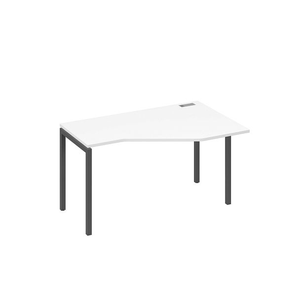 Стол эргономичный правый "Техно" на металлокаркасе DUE A4 А4 Б2 054 БП белый премиум / металлокаркас антрацит - Вид 1