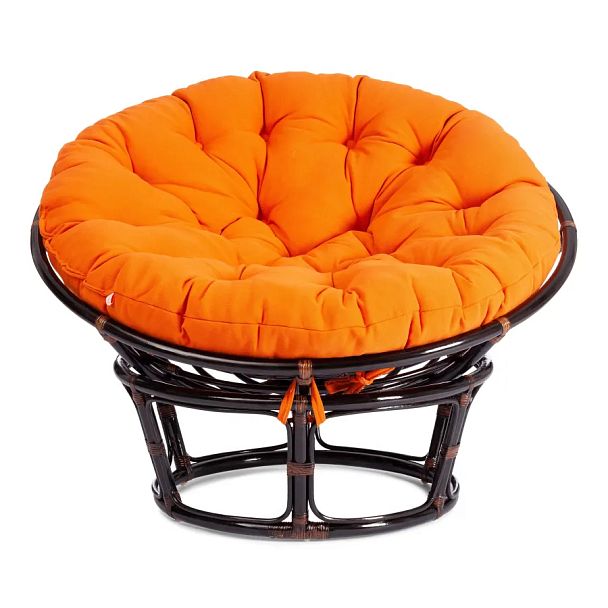 Кресло Папасан/Papasan (23/01 W) /с подушкой и ремешками/Antique brown (античный черно-коричневый) - Вид 6