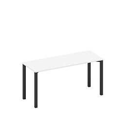 Стол письменный на металлокаркасе Space+ А1 ЧР 005.1 БП белый премиум / черный гладкий - Фото предпросмотра