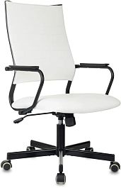 Кресло руководителя Бюрократ CH BALANCE белый экокожа крестов. металл черный - Фото предпросмотра