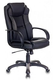 Кресло руководителя Бюрократ CH-839 черный Leather Black экокожа крестов. пластик - Фото предпросмотра