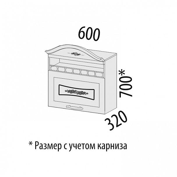 Шкаф над вытяжкой "Виктория" 20.13 с нишей - Вид 2