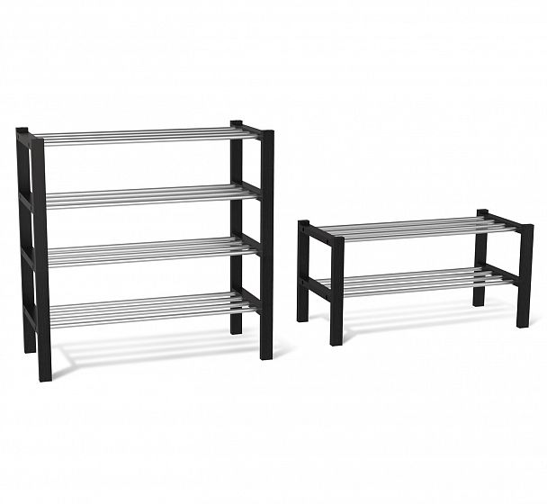 Полка для обуви Sheffilton Альберо SHT-SR9 венге/алюм.металлик - Вид 5