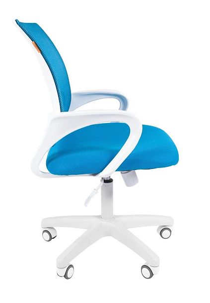 Кресло CHAIRMAN 696, пластик белый, ткань TW/сетчатый акрил, голубой - Вид 3