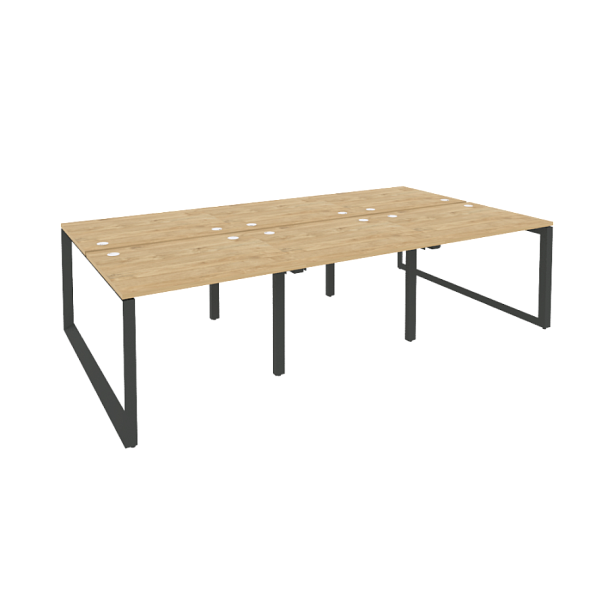 Onix Рабочая станция на О-образном м/к O.MO-D.RS-6.1.8 Тиквуд светлый/Антрацит металл 2940*1635*750 - Вид 1