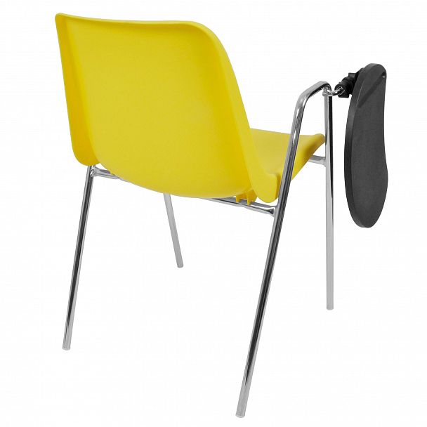 Стул Vicenza (4 ножки с подлокотниками + столик TLT), Каркас хром, желтый - Вид 3