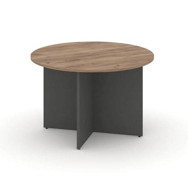 Стайл Проджект Стол переговорный кругл. SN-D.SPRG-004 Дуб Табак/Антрацит NEW 1180*1180*750 - Вид 1