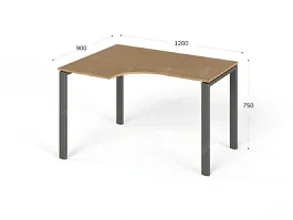 UNITY РМСУ9-12L БУК Стол на металлокаркасе угловой левый 1200х900х750 - Фото предпросмотра