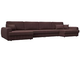 Диван П-образный Лига-057 НПБ Лонг Замша бордовый - Фото предпросмотра