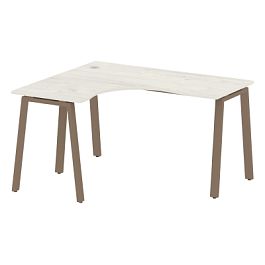 Metal System Стол криволинейный левый на А-образном м/к БА.СА-3 (L) Дуб наварра/Мокко металл 1400*1200*750 - Фото предпросмотра