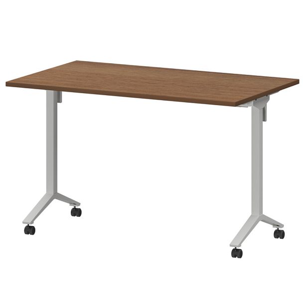 Стол мобильный складной МБ22-120.70 Орех/Белый 1200x700x750 Моби - Вид 1