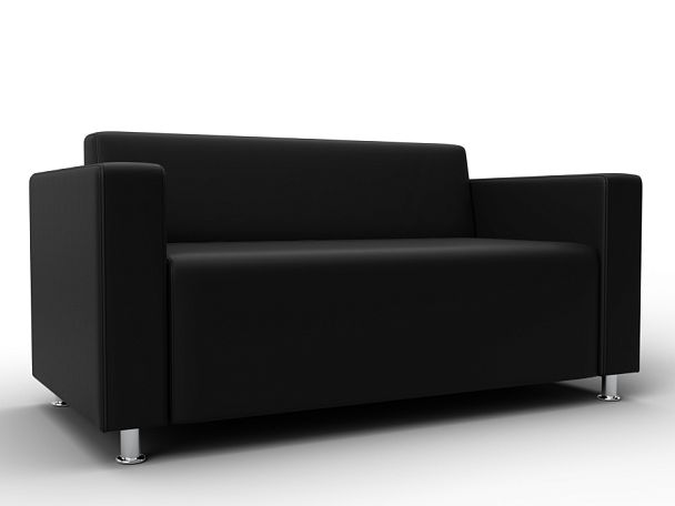 Диван прямой Лига-093 ВН Экокожа черный - Вид 1