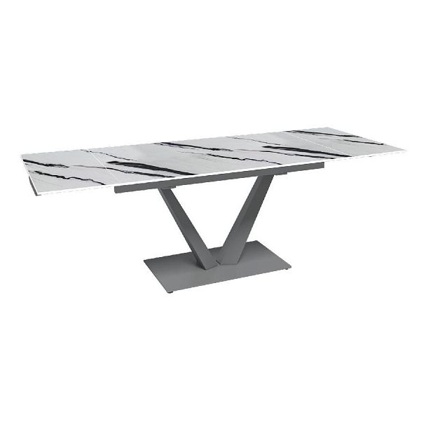 Стол раскладной Malibu (140+40+40), керамика глянцевая Panda White - Вид 4