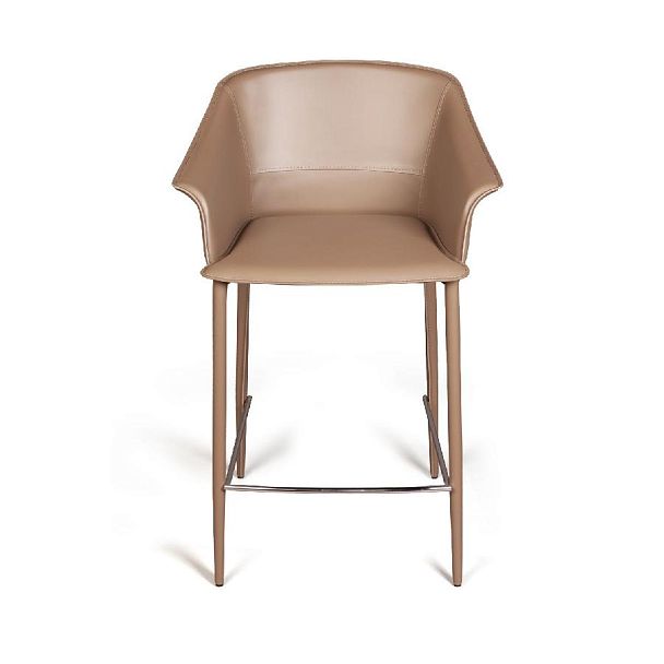 Стул полубарный GIO, кожа хаки-тауп - Вид 3