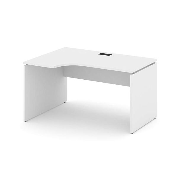 Стайл Проджект Стол рабочий эргоном. SN-D.SPA-001(L) Белый/Черная Заглушка 1380*600/980*750 - Вид 1