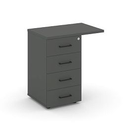 Стайл Проджект Тумба приставная SN.TPP-002 Антрацит/Черный Ручки 416/700*460*750 - Фото предпросмотра